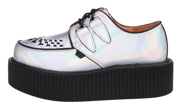 Silver laser illusion Harajuku Brock sponge cake bottom thick men and women shoes platform shoes