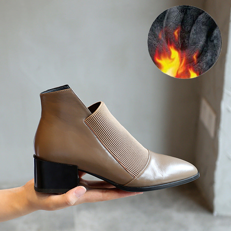 Cowhide Single Shoes Women New Four Seasons Versatile