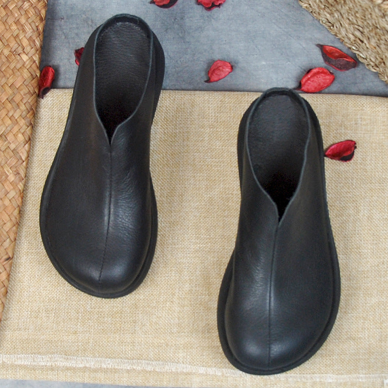 Retro Platform Platform Shoes Women Leather Sandals High