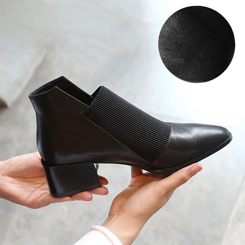 Cowhide Single Shoes Women New Four Seasons Versatile